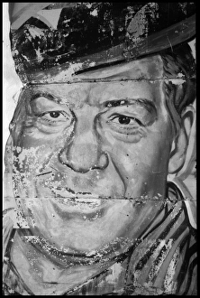 Part of abandoned political mural perhaps Mubarak - Alexandr Part of abandoned political mural perhaps Mubarak - Alexandr