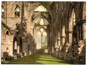 Nineteenth Century English History Prints: Abbey interior, looking E. Tintern, England