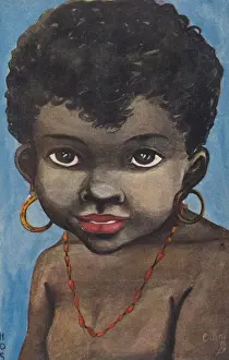 Aboriginal Girl in Necklace Print circa 1908