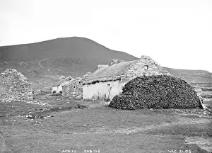 Early 1900s Irish Architecture Prints: Achill Cabins