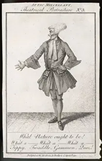 Print of a theatrical actor with an oversized wig