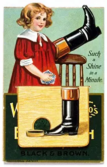 Household Cleaning Products Prints: Advertisement for boot polish