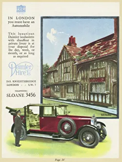 Advertisement for Daimler hire cars with chauffeur Advertisement for Daimler hire cars with chauffeur