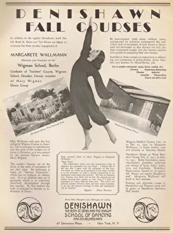 Advert for Denishawn School of Dancing and courses Advert for Denishawn School of Dancing and courses