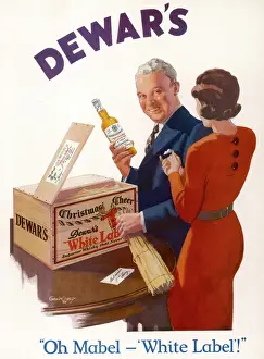 Dewars White Label Whisky Print Advertisement 1930s