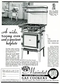 Advert for Main Mainstat gas cookers 1938 Advert for Main Mainstat gas cookers 1938