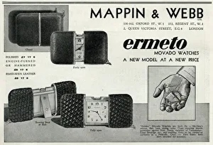 Advert for Mappin & Webb Ermeto Movado pocket watch 1934 Advert for Mappin & Webb Ermeto Movado pocket watch 1934