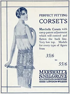 Images Dated 29th December 2017: Advert for Marshall & Snelgrove corsets 1925
