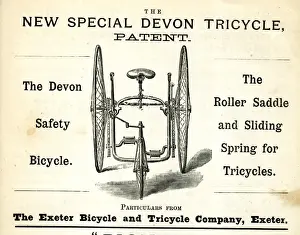 Victorian Era Transport Prints: Advertisement, New Special Devon Tricycle