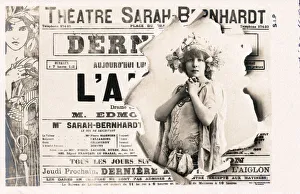 Advert postcard for Theatre Sarah Bernhardt. Paris Advert postcard for Theatre Sarah Bernhardt. Paris