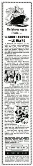 Advertisement for Southern British Railways 1957 Advertisement for Southern British Railways 1957