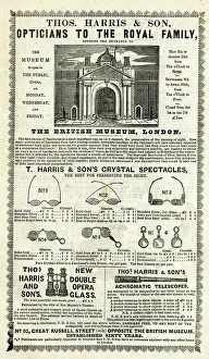 Advertisement, Thomas Harris, Opticians to the Royal Family Advertisement, Thomas Harris, Opticians to the Royal Family