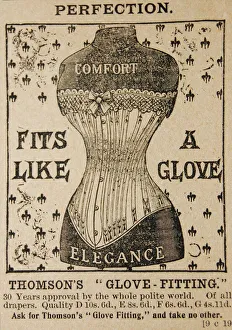Advertisement for Thomsons glove-fitting corset Advertisement for Thomsons glove-fitting corset