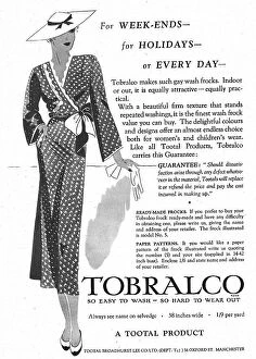 New Images July 2023 Collection: Advert for Tobralco artificial silk dress fabric Date: 1935