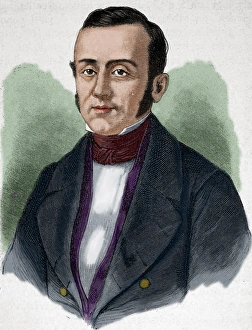 Adolphe Billault (1805-1863). Colored engraving Adolphe Billault (1805-1863). Colored engraving