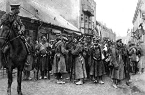 The advance guard of the Russians occupying a town in Poland The advance guard of the Russians occupying a town in Poland
