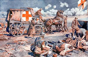 At an Advanced Dressing Station on the Western Front, Matania At an Advanced Dressing Station on the Western Front, Matania