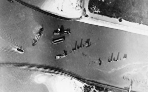 Aerial view of Bruges Canal, Zeebrugge, Belgium, WW1 Aerial view of Bruges Canal, Zeebrugge, Belgium, WW1