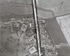 France Collection: Aerial view, Clairmarais aerodrome, Northern France, WW1