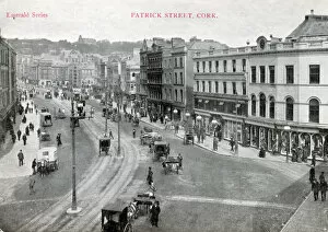 Ireland Collection: Aerial view of Patrick Street, Cork, Munster, Ireland