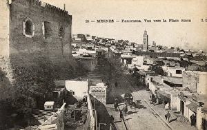 Aerial view towards Place Smen, Meknes, Morocco Aerial view towards Place Smen, Meknes, Morocco