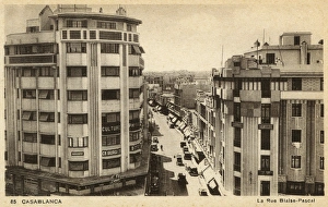 Aerial view of Rue Blaise-Pascal, Casablanca, Morocco Aerial view of Rue Blaise-Pascal, Casablanca, Morocco