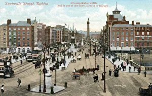 Aerial view of Sackville Street, Dublin, Ireland Aerial view of Sackville Street, Dublin, Ireland