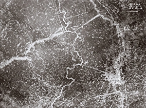Aerial view of trenches, West Flanders, Belgium, WW1 Aerial view of trenches, West Flanders, Belgium, WW1