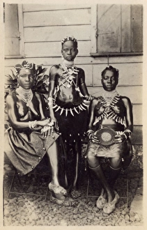 African women and girl in native dress African women and girl in native dress