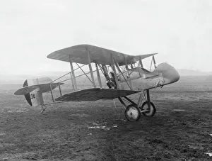 Airco DH2 De Havilland biplane on an airfield, WW1 Airco DH2 De Havilland biplane on an airfield, WW1