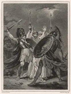 Greek Mythology Artwork Prints: Ajax Fights Hector