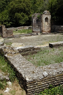 Albania. Butrint. ruins of a house or gym Albania. Butrint. ruins of a house or gym