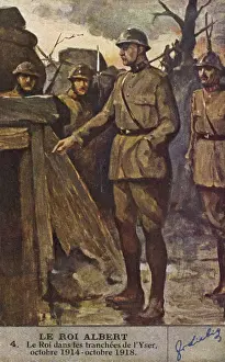 Belgian Monarchy History Prints: Albert I in Trenches