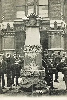 Vintage Print of Aldgate Pump, London Street Scene