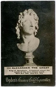 Prints of Alexander the Great (356-323 BC), Alexander III, King of Macedonia (Macedon), portrait bust. Date: BCE North Macedonia Prints: Alexander the Great, King of Macedonia Print (356-323 BC)