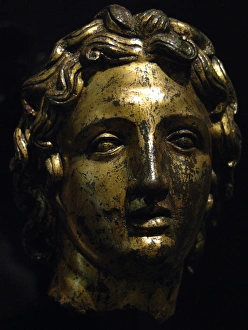 <b class=qtipBold><figcaption>Alexander III the Great</figcaption></b><br>Alexander III the Great (-356-323). King of Macedonia (-336 to -323). Son of Philip II and Princess epirota Olympia. Bronze bust in gold leaf. 2nd century. It comes from Kircheriano Museum. Palazzo Massimo. National Roman Museum. Rome. Italy.<br><em>© Thaliastock / Mary Evans</em> Alexander III the Great