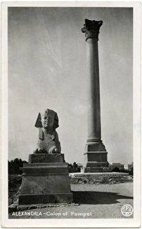 Alexandria, Egypt - Pompeys Column (Pillar) and Sphinx Alexandria, Egypt - Pompeys Column (Pillar) and Sphinx