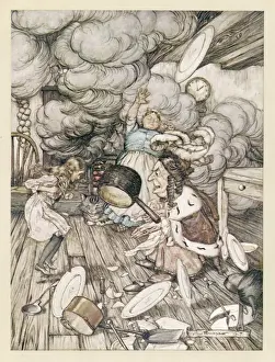 Alice in Wonderland Print: The Duchess in her Kitchen