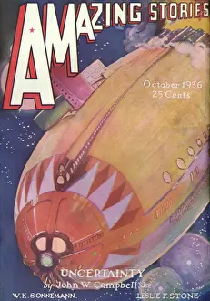 Alien Spacecraft 1936 Print: Earth Under Threat