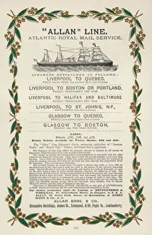 Related Prints: Allan Line Timetable Print