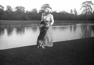 Amy Swithinbank (nee Eno) with Flora the dog at Denham Amy Swithinbank (nee Eno) with Flora the dog at Denham