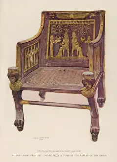 Prints of A chair from a tomb in the Valley of the Kings, Egypt Egyptian Pyramids And Tomb Prints: Ancient Egyptian Chair Print