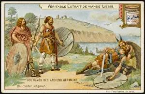 Ancient German Duel Print
