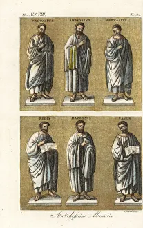 Ancient wall mosaics with portraits of saints and martyrs Ancient wall mosaics with portraits of saints and martyrs