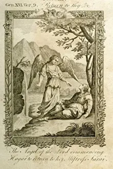 Old Testament Illustrations Prints: Angel commanding Hagar to return to Sarah