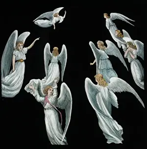 Lantern Slide History Prints: Nine angels