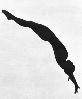 Annette Kellerman diving in silhouette Annette Kellerman diving in silhouette