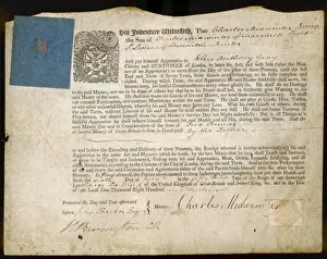 Apprentice Indenture Print, Charles Midwinter Junior to John Anthony Gray