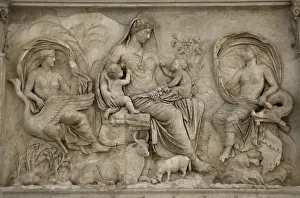 Ancient Italian Sculpture Prints: Ara Pacis Augustae. Tellus panel
