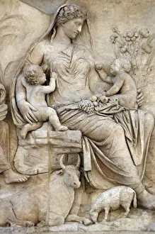 Ara Pacis Augustae Tellus Panel Print, Roman Art, 13 BC